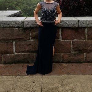 Camille La Vie beaded gown